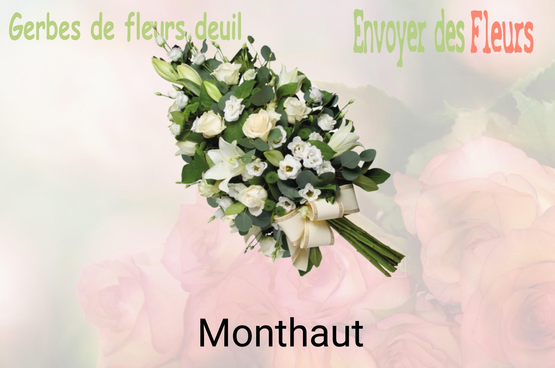 Gerbe de fleurs de deuil livrée à Monthaut